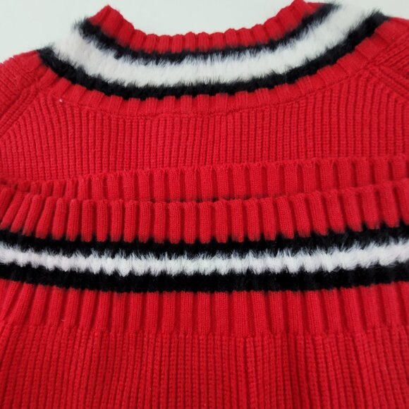 Broadway 38 Sweater Womens M Red Y2K VTG Varsity V Neck Pullover Preppy EUC - Picture 10 of 13